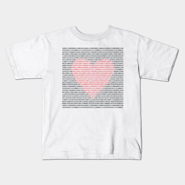 I Love Binary Code Computer Science Kids T-Shirt by Geektopia